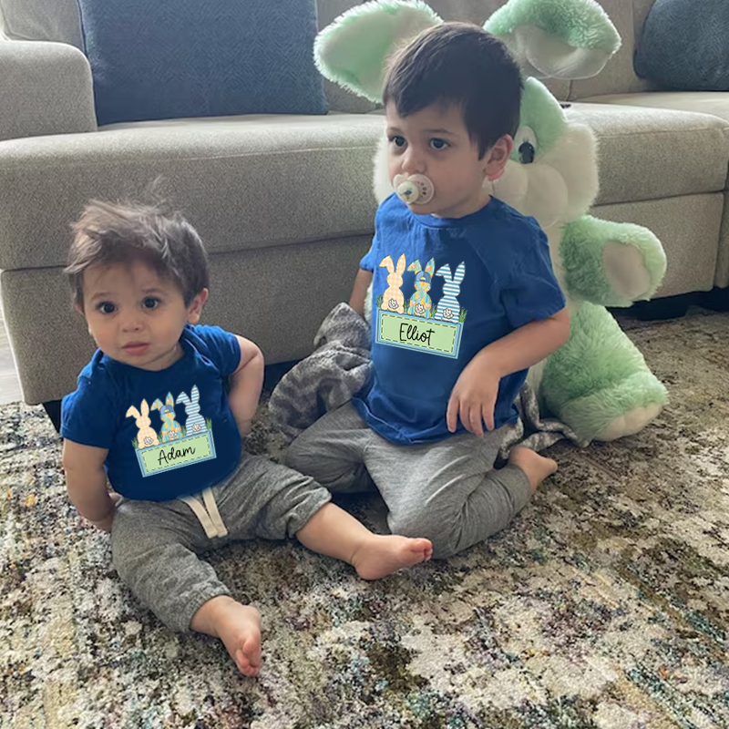 Personalized Kids Bunny Summer T-Shirt| Cloth1420