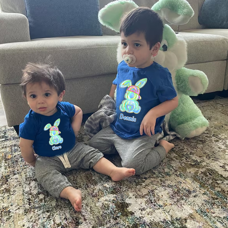 Personalized Kids Bunny Summer T-Shirt| Cloth1411
