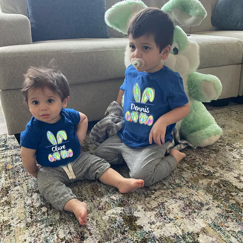 Personalized Kids Bunny Summer T-Shirt| Cloth1413