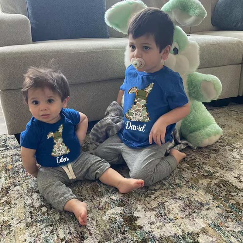 Personalized Kids Bunny Summer T-Shirt| Cloth1416