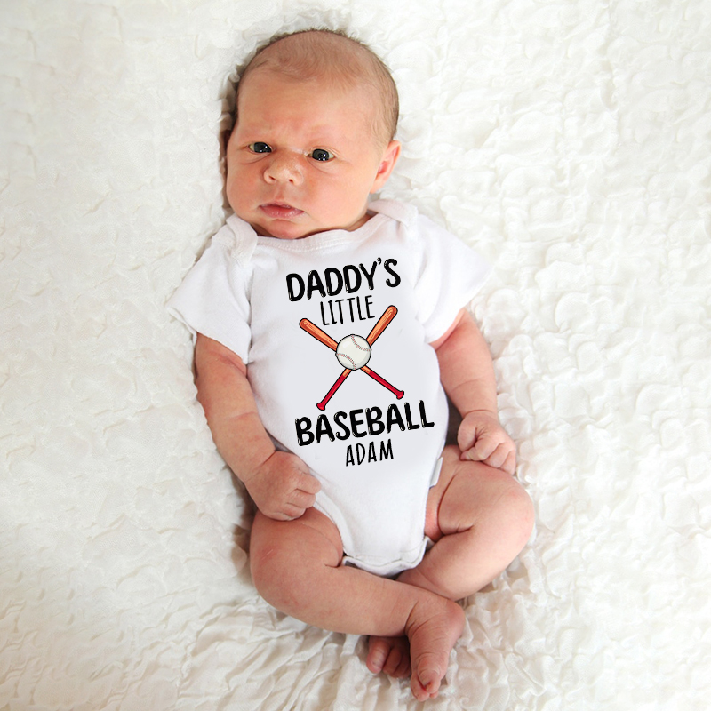 Personalized Daddy's Little Baseball Buddy Cozy Onesie| BBcloth2206