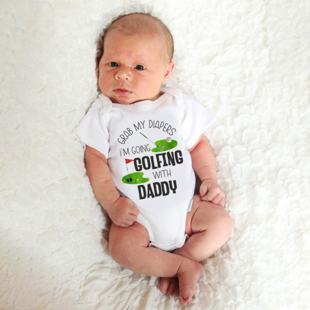 Personalized I'm Going Golfing With Daddy Cozy Onesie| BBcloth2217
