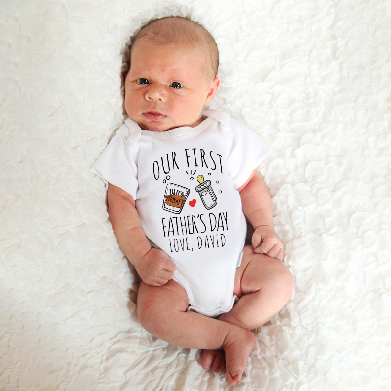 Personalized Our First Father's Day Cozy Onesie| BBcloth2220