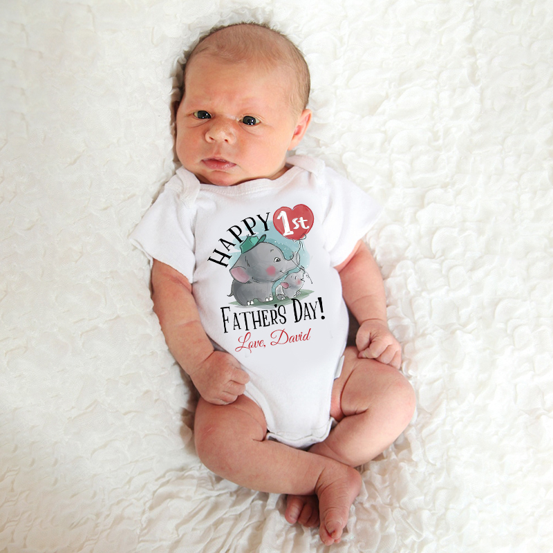 Personalized Happy First Father's Day Cozy Onesie| BBcloth2225