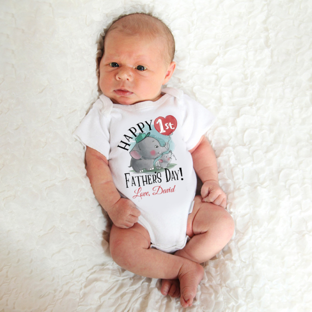 Personalized Happy First Father's Day Cozy Onesie| BBcloth2225