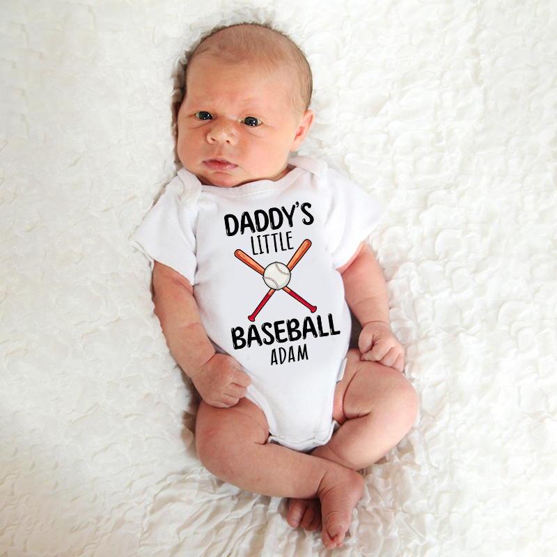Personalized Daddy's Little Baseball Buddy Cozy Onesie| BBcloth2206