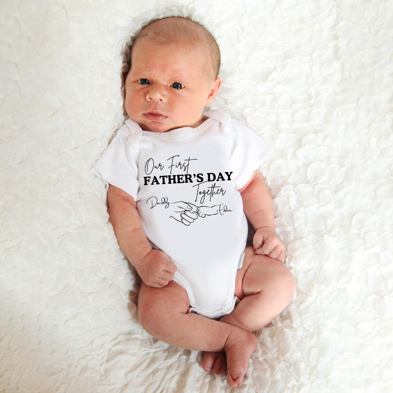 Personalized Happy First Father's Day Cozy Onesie| BBcloth2226