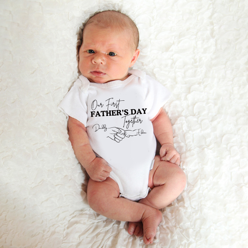 Personalized Happy First Father's Day Cozy Onesie| BBcloth2226