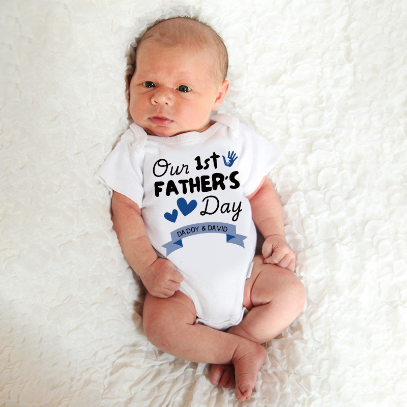 Personalized Happy First Father's Day Cozy Onesie| BBcloth2227