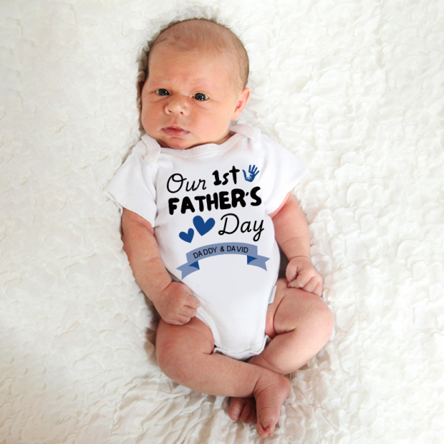 Personalized Happy First Father's Day Cozy Onesie| BBcloth2227