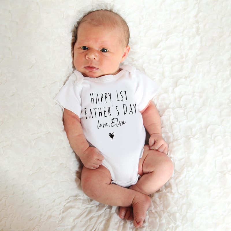 Personalized Happy First Father's Day Baby Cozy Onesie| BBcloth2231