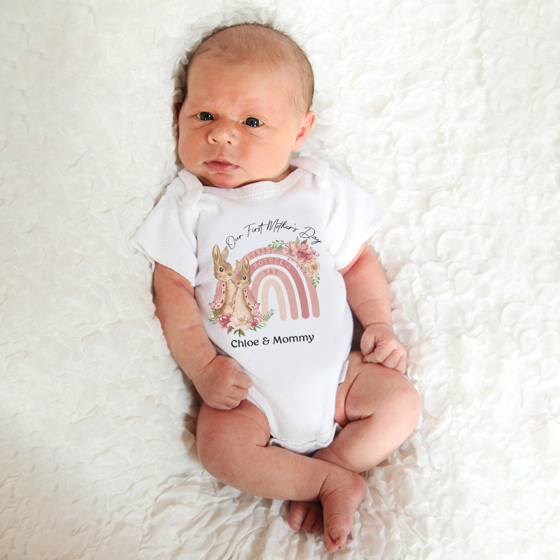 Personalized Baby First Mother's Day Cozy Onesie| BBcloth2210