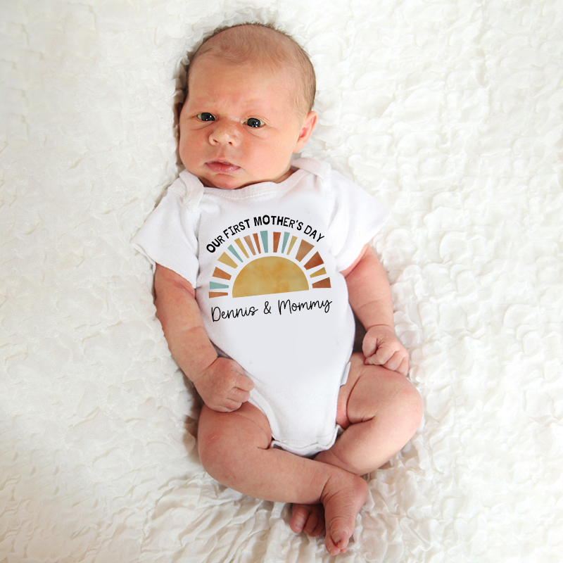 Personalized First Mother's Day Baby Cozy Onesie| BBcloth2212