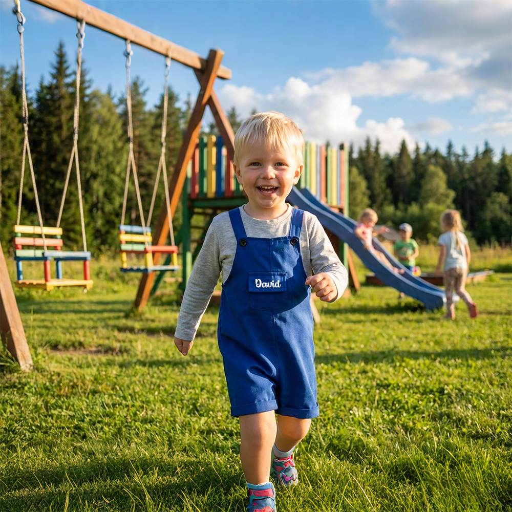 Personalized Kids Multicolor Cozy Overalls| Pants30