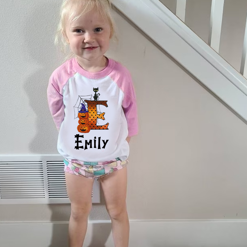 Personalized Kids Halloween Long Sleeves Shirt| Cloth12456