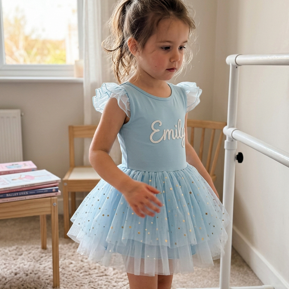 Personalized Hand Embroidered Girl Ballet Dance Tutu Dress| Dress106