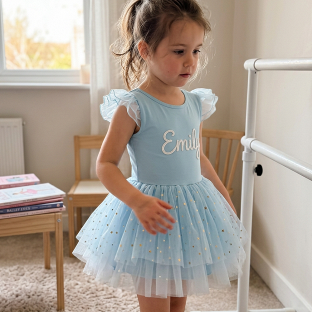Personalized Hand Embroidered Girl Ballet Dance Tutu Dress| Dress106