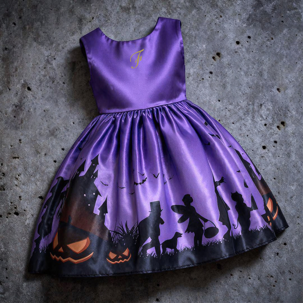 Personalized Girl Halloween Witch Costume Party Dress| YESHalloween16