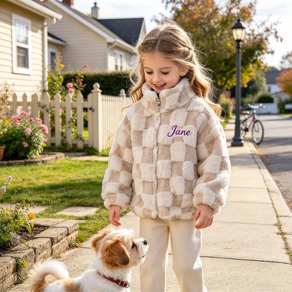 Personalized Embroidered Kids Fleece-Lined & Thickened Winter Jacket | Cloth295
