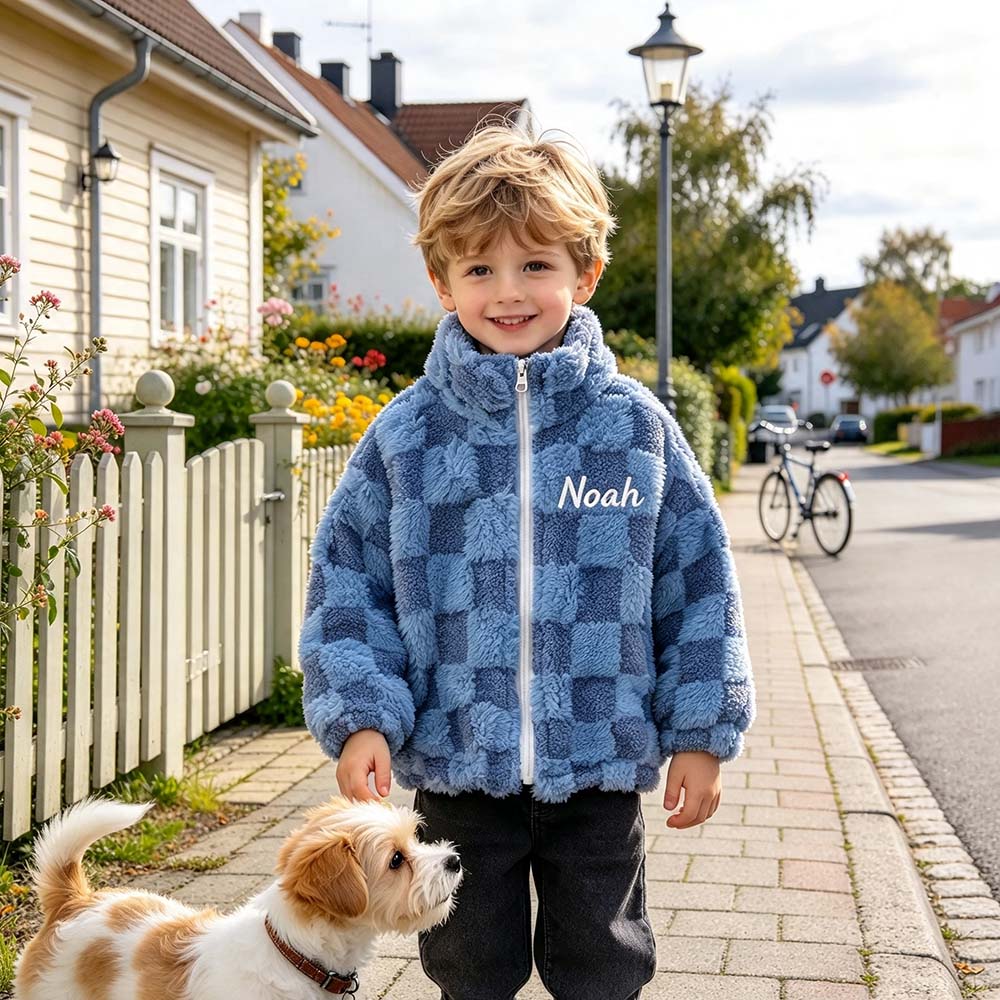 Personalized Embroidered Kids Fleece-Lined & Thickened Winter Jacket | Cloth295