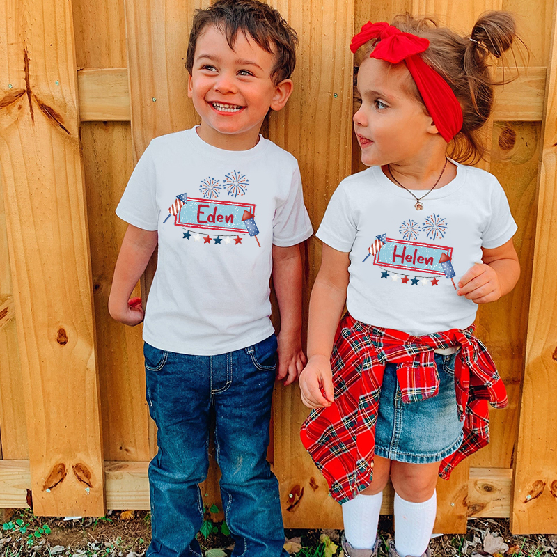 Personalized Kid 4th Of July Firework Independence T-Shirt| Cloth1452