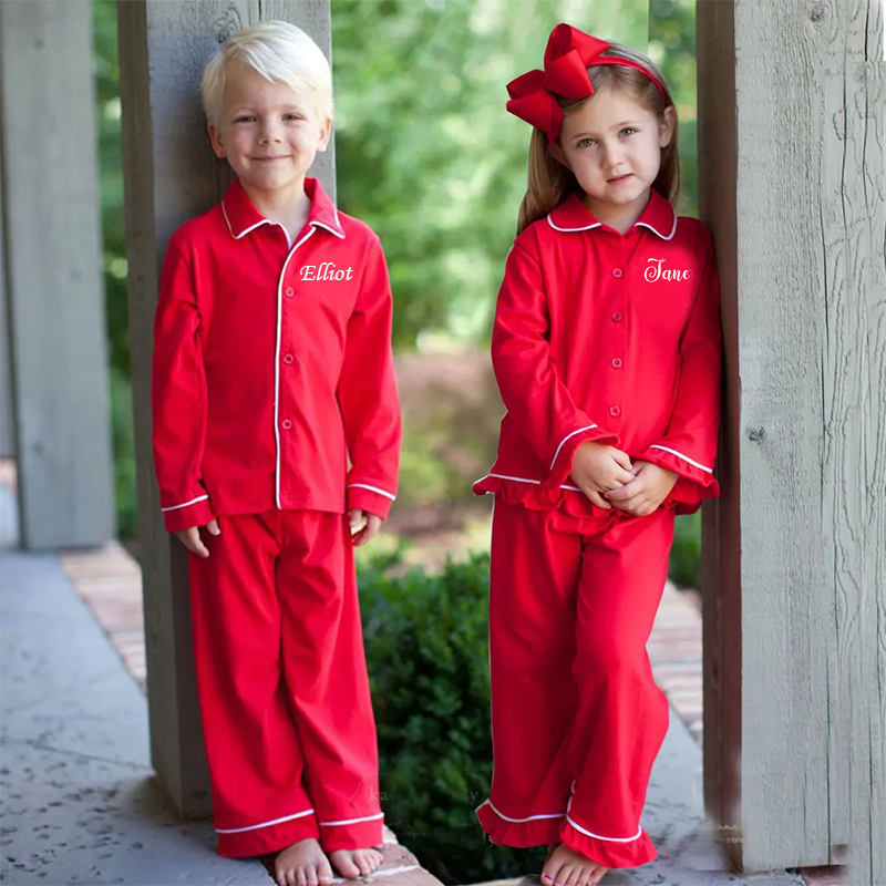 Personalized Kids Monogrammed Name Christmas Pajamas| Cloth193