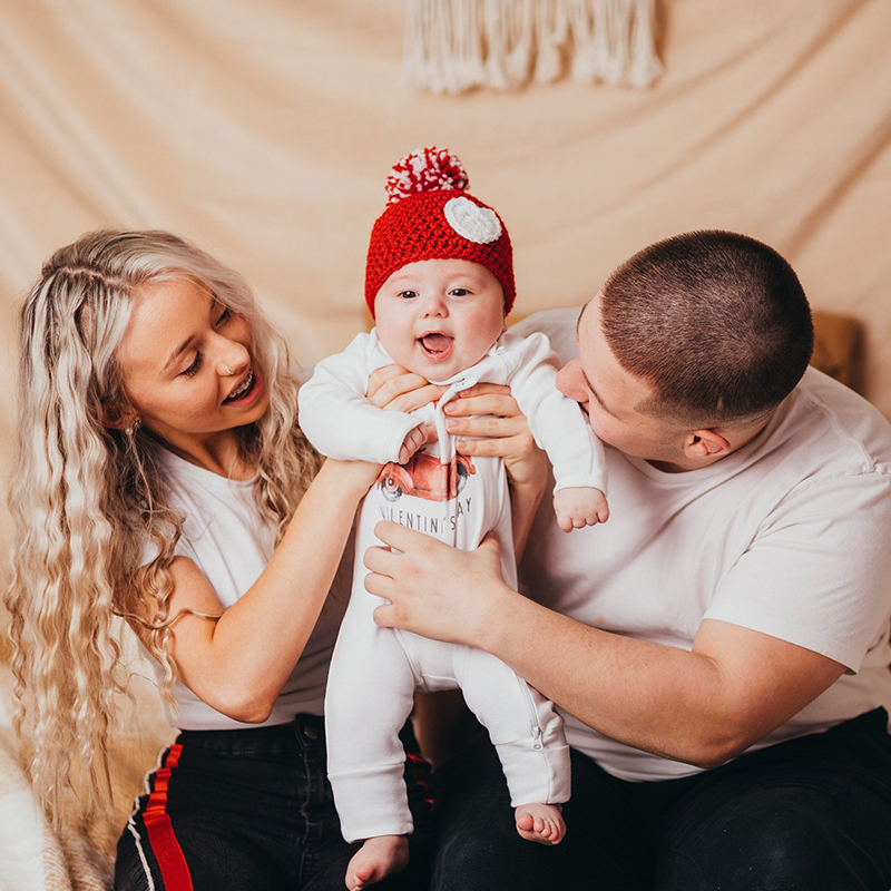 Personalized Baby First Valentines Day Sweatshirt Romper| YESVa04