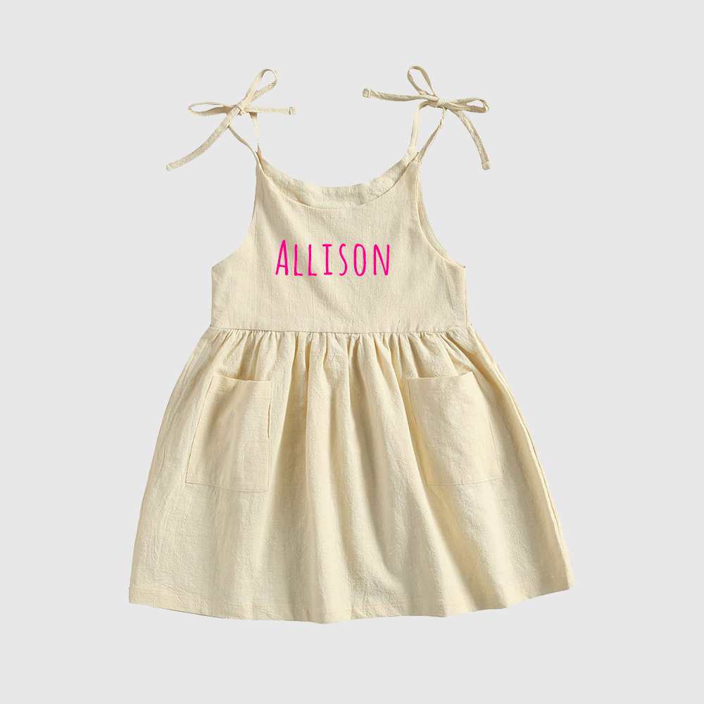 Personalized Girls Name Spaghetti Strap Dress| Dress17