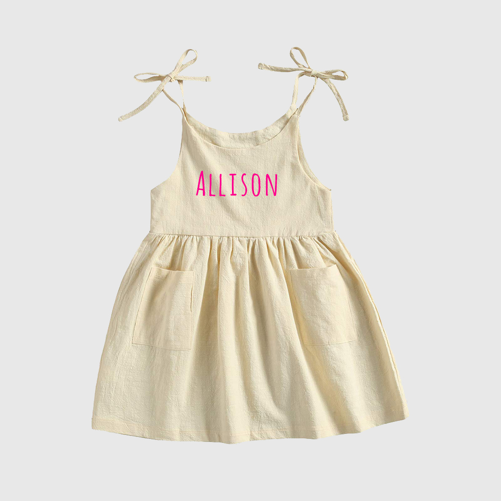 Personalized Girls Name Spaghetti Strap Dress| Dress17