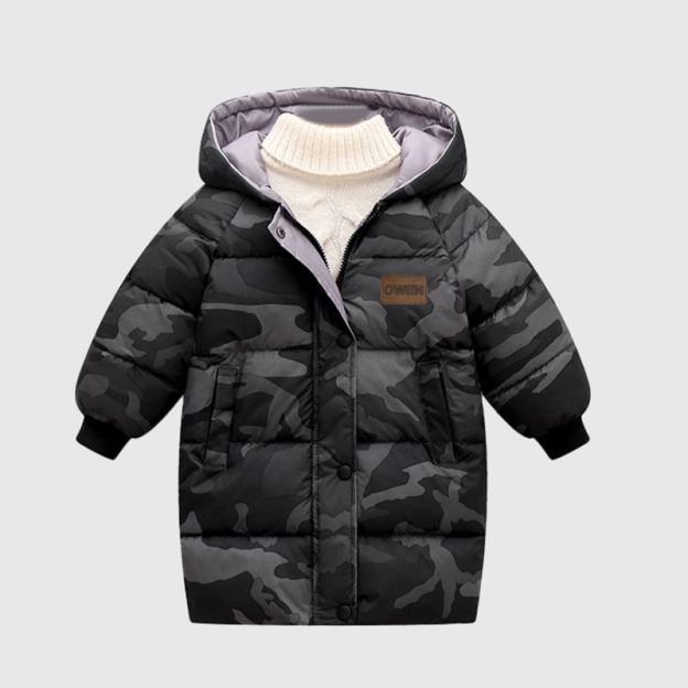 Personalized Kid Leather Patch Winter Thickened Warm Jacket| Cloth211