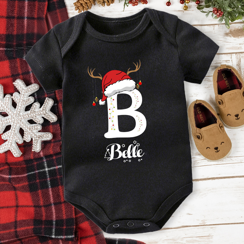 Personalised Family Christmas Monogrammed Name T-Shirt| Match04