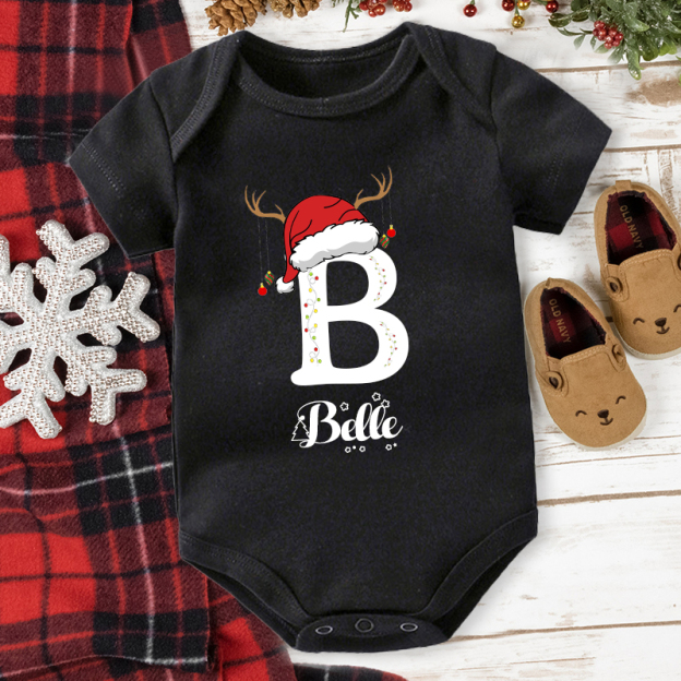 Personalised Family Christmas Monogrammed Name T-Shirt| Match04