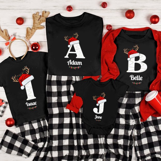 Personalized Family Christmas Name T-Shirt| Match0409