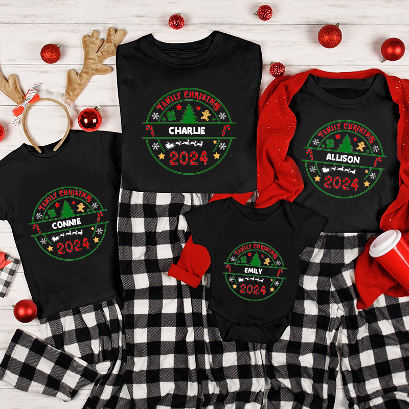 Personalized Family Christmas Name T-Shirt| Match0411