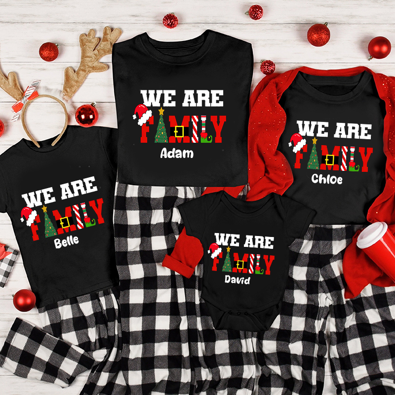 Personalized Family Christmas Monogrammed Name T-Shirt| Match0417