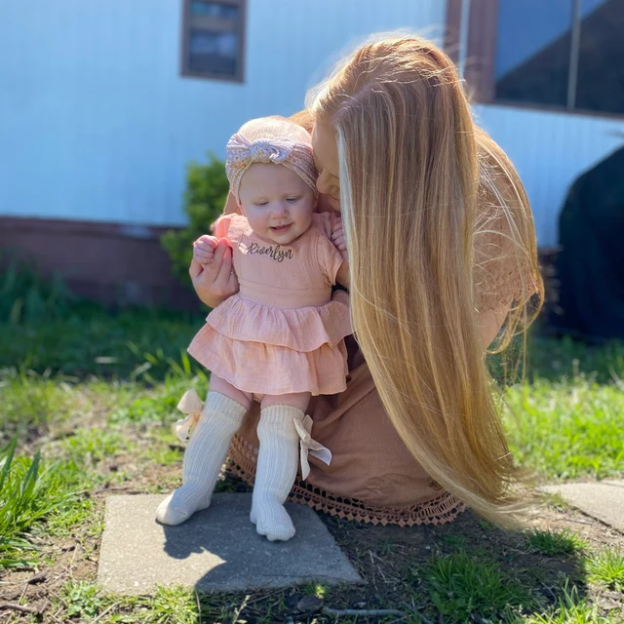 Personalized Baby Girl embroidered Ruffle Romper| BBCloth33