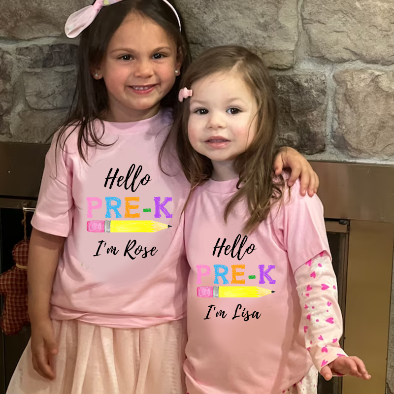 Personalized Kids Hello Pre-k T-Shirt| Cloth144
