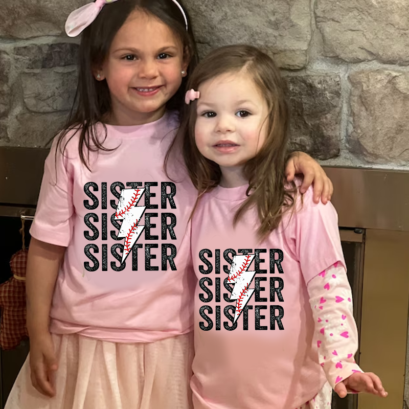 Personalized Girls Baseball Sister T-Shirt| Cloth148