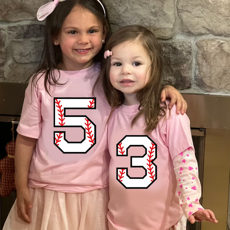 Personalized Kids Baseball Numbers T-Shirts| Cloth149