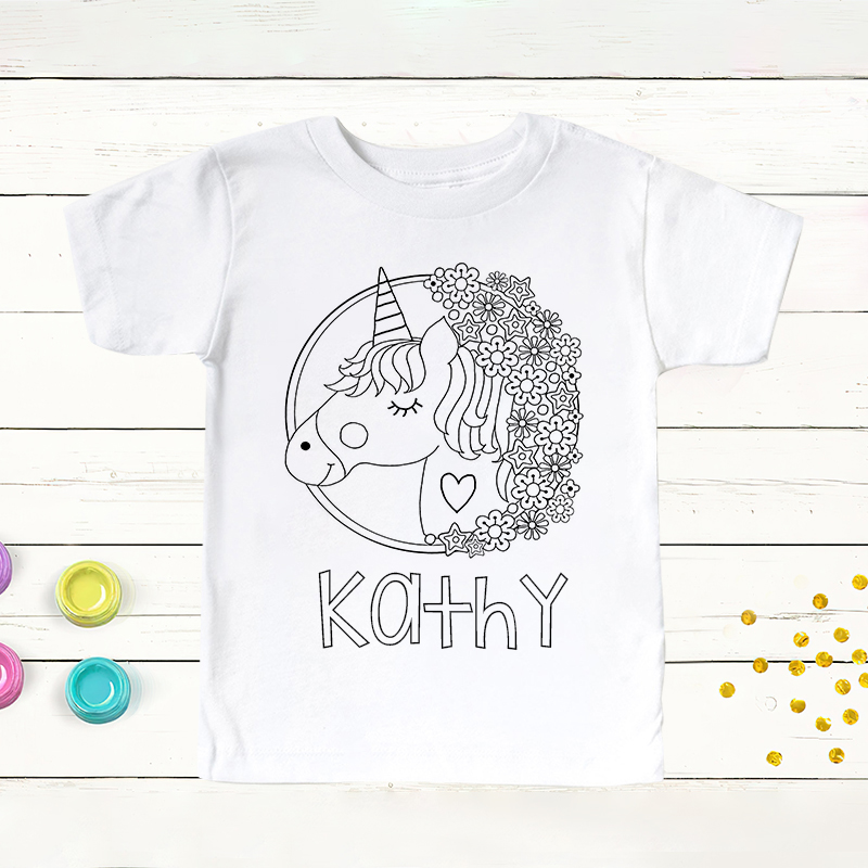 Personalized Kids Coloring Activity T-Shirt| Cloth169