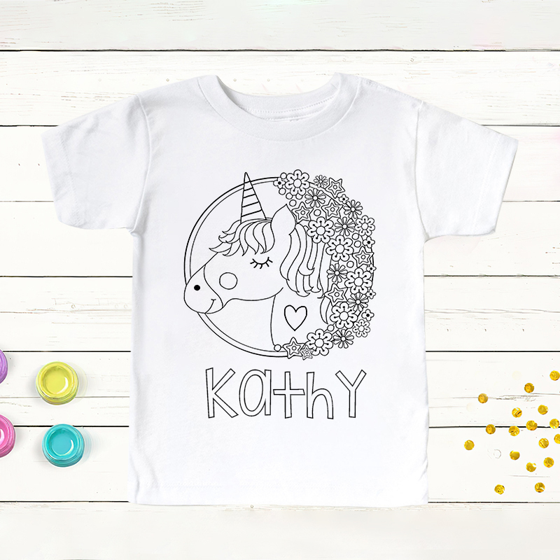 Personalized Kids Coloring Activity T-Shirt| Cloth169