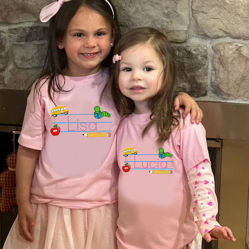 Personalized Kids Back To School Name T-Shirt| Cloth1404