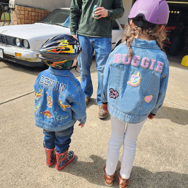 Personalized Hand Patch Kids Denim Jacket | Cloth190