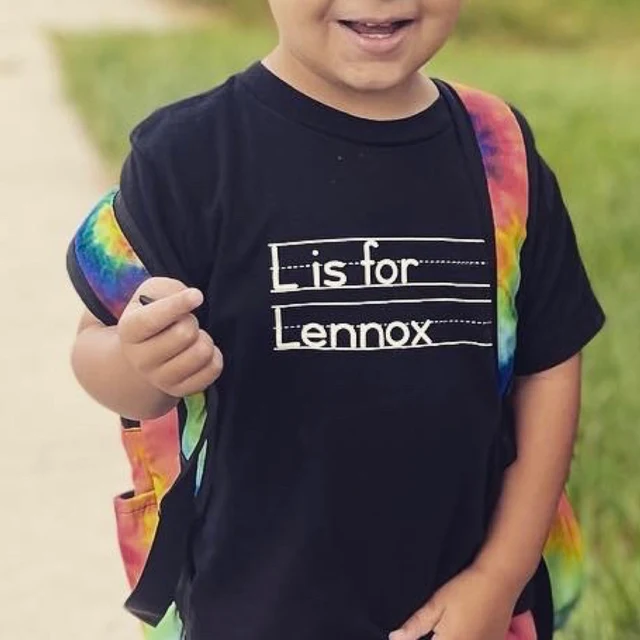 Personalized Kids Back To School Alphabet Name T-Shirt| Cloth1902