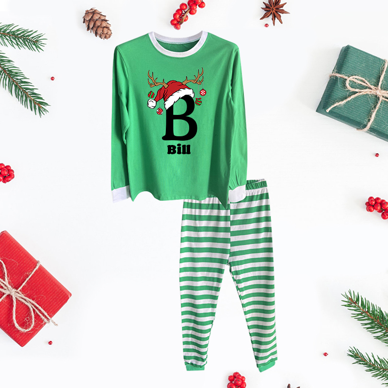 Personalized Family Monogram Christmas Pajamas Set| Cloth2402