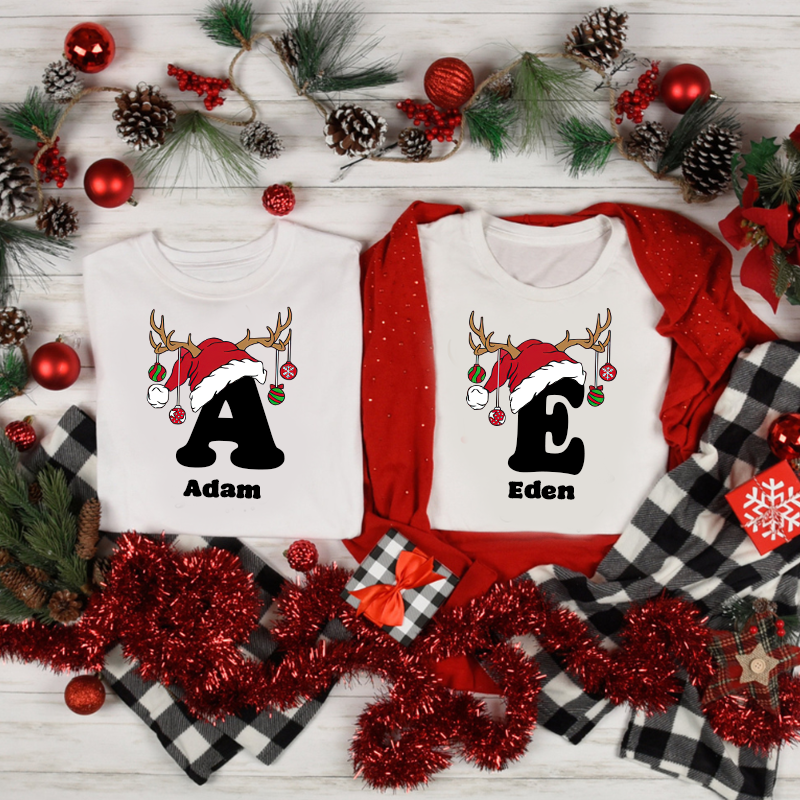 Personalised Family Christmas Name T-Shirt| Match05