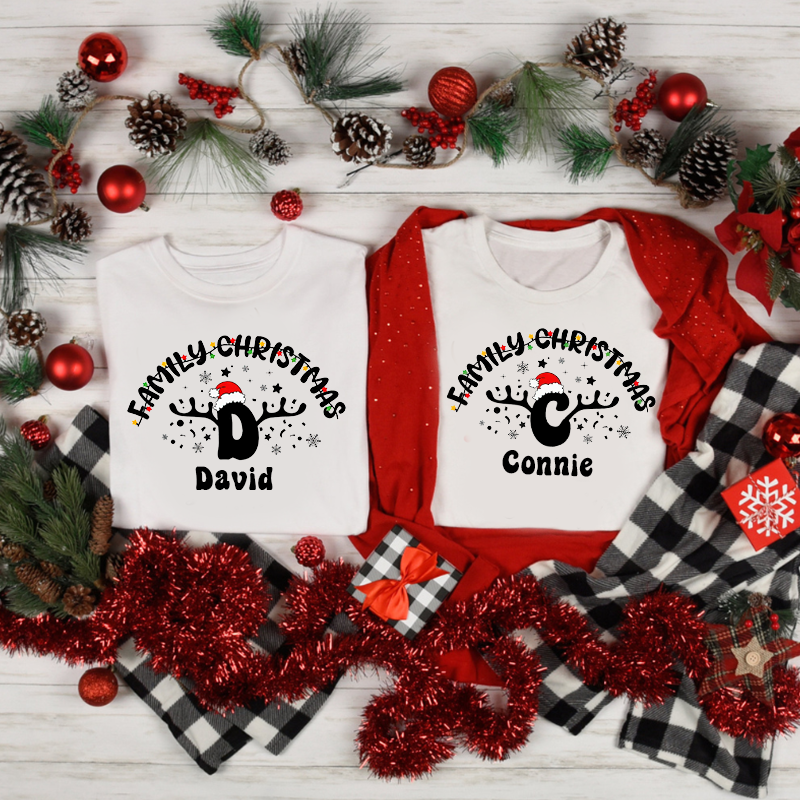 Personalised Family Christmas Name T-Shirt| Match0404