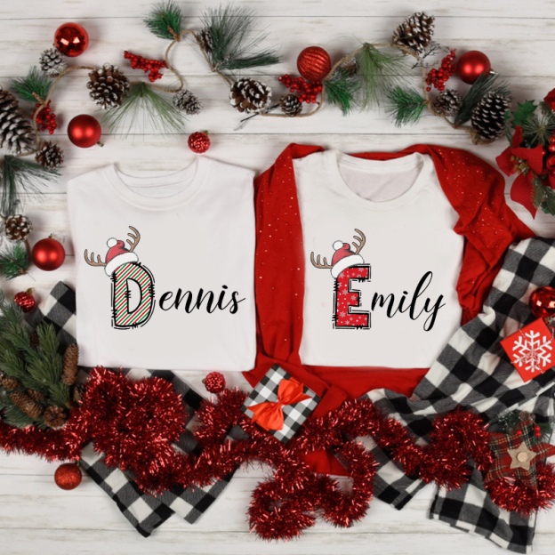 Personalised Family Christmas Name T-Shirt| Match0408