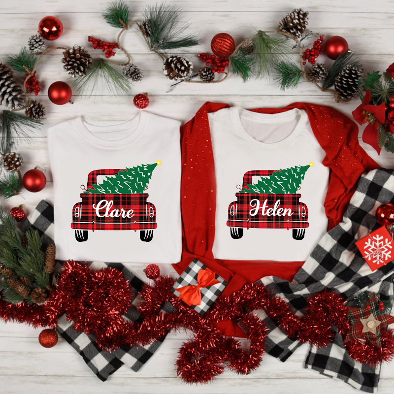 Personalized Family Christmas Name T-Shirt| Match0410