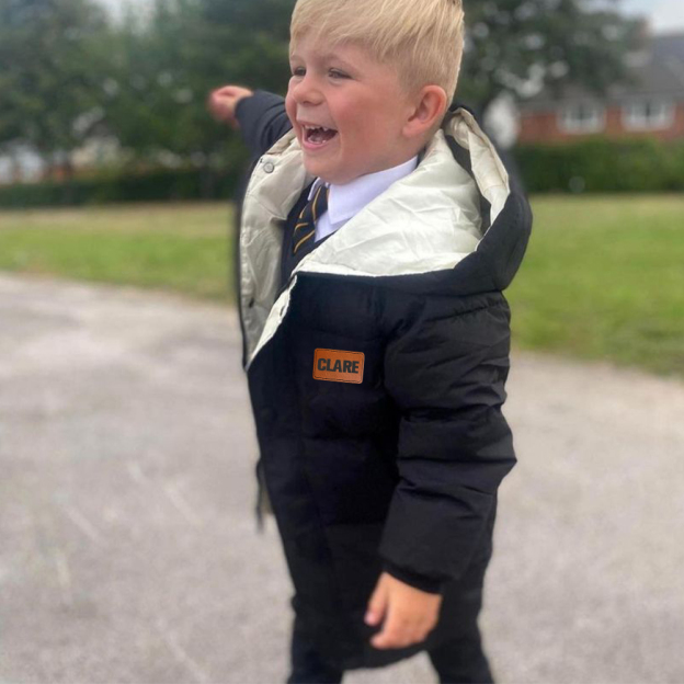 Personalized Kid Leather Patch Winter Thickened Warm Jacket| Cloth211